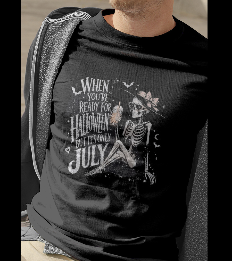 When You're Ready For Halloween But Its Only July Skeleton Witch Retro Aesthetic T-Shirt