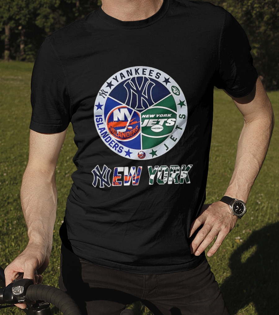 Yankees Islanders Jets New York Sports Teams Logos T-Shirt
