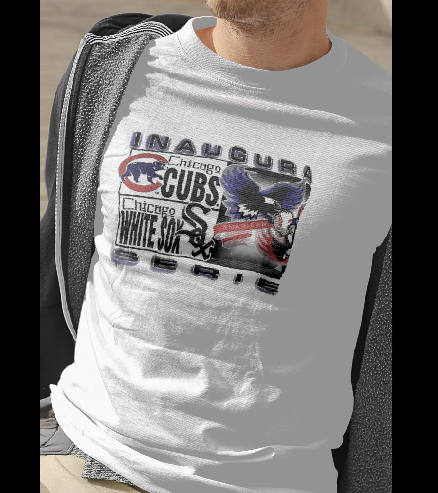 Inaugural American Series Chicago Cubs White Sox Eagle Baseball T-Shirt