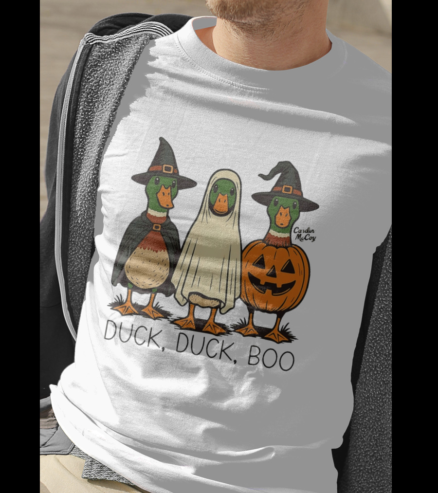 Duck Duck Boo Halloween 2026 Duck Trio In Costumes T-Shirt