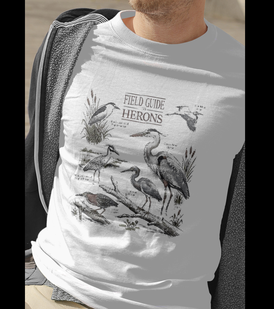 Field Guide Herons Black Crowned Night Heron Yellow Crowned T-Shirt
