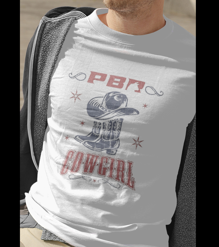 PBR Cowgirl Boots Hat Stars Western T-Shirt