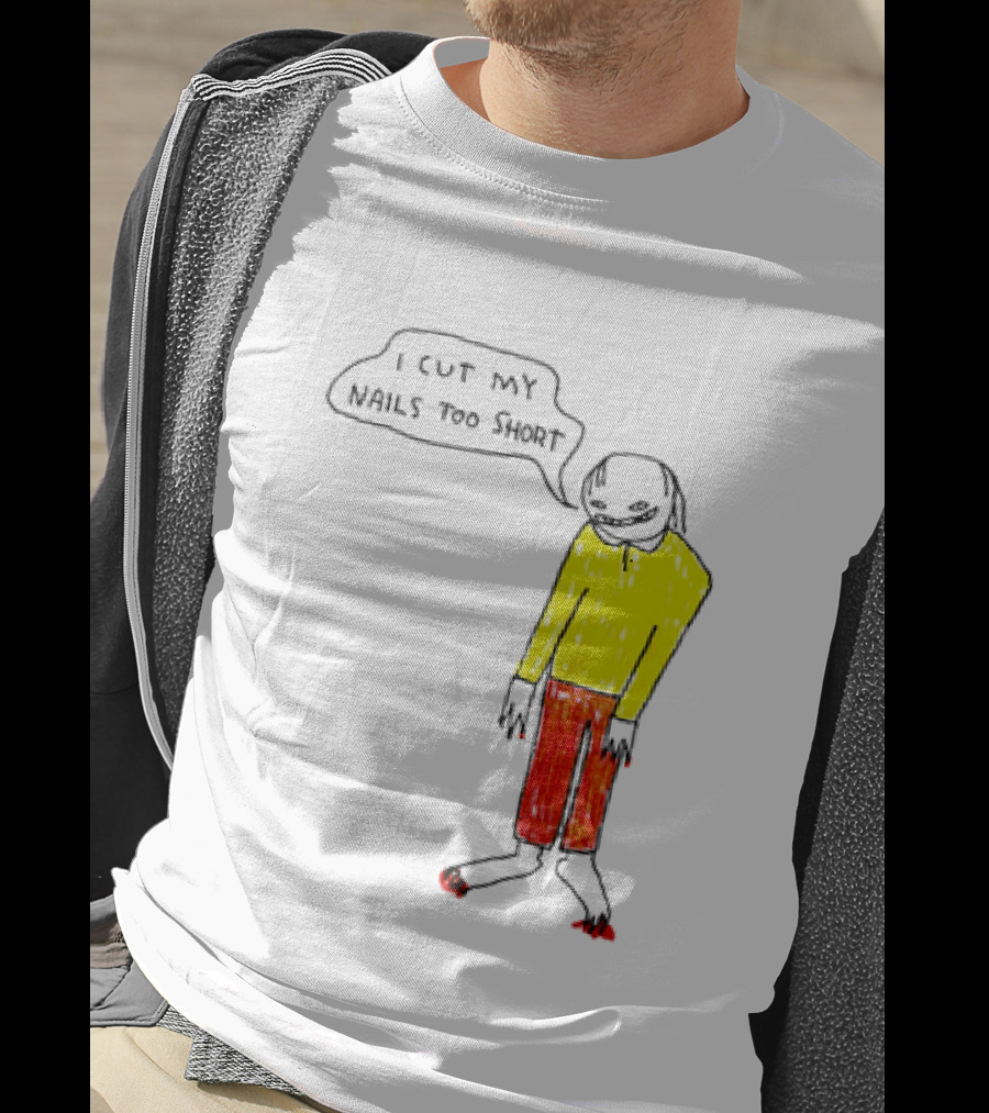 I Cut My Nails Too Short Yellow Red T-Shirt