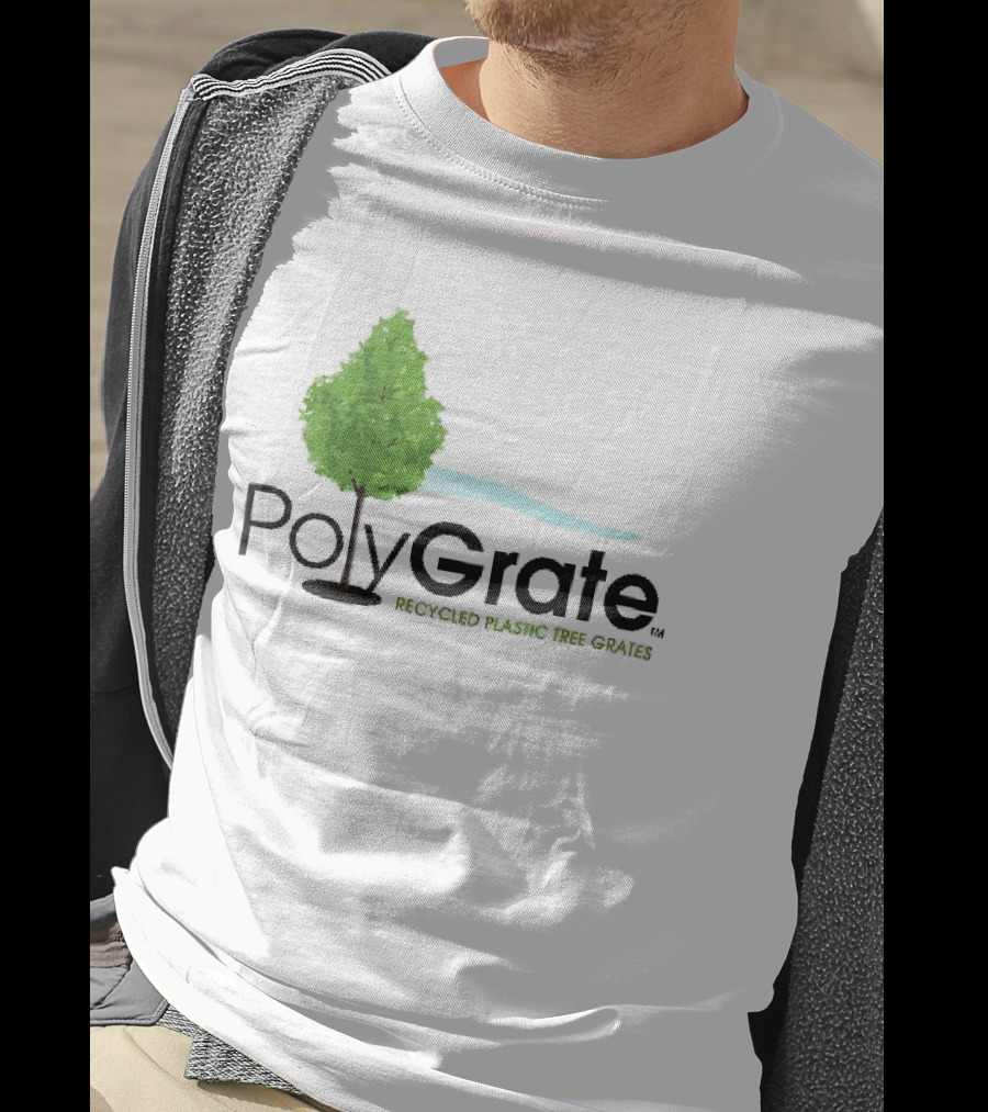 PolyGrate Recycled Plastic Tree Grates Green Foliage Blue Wave T-Shirt