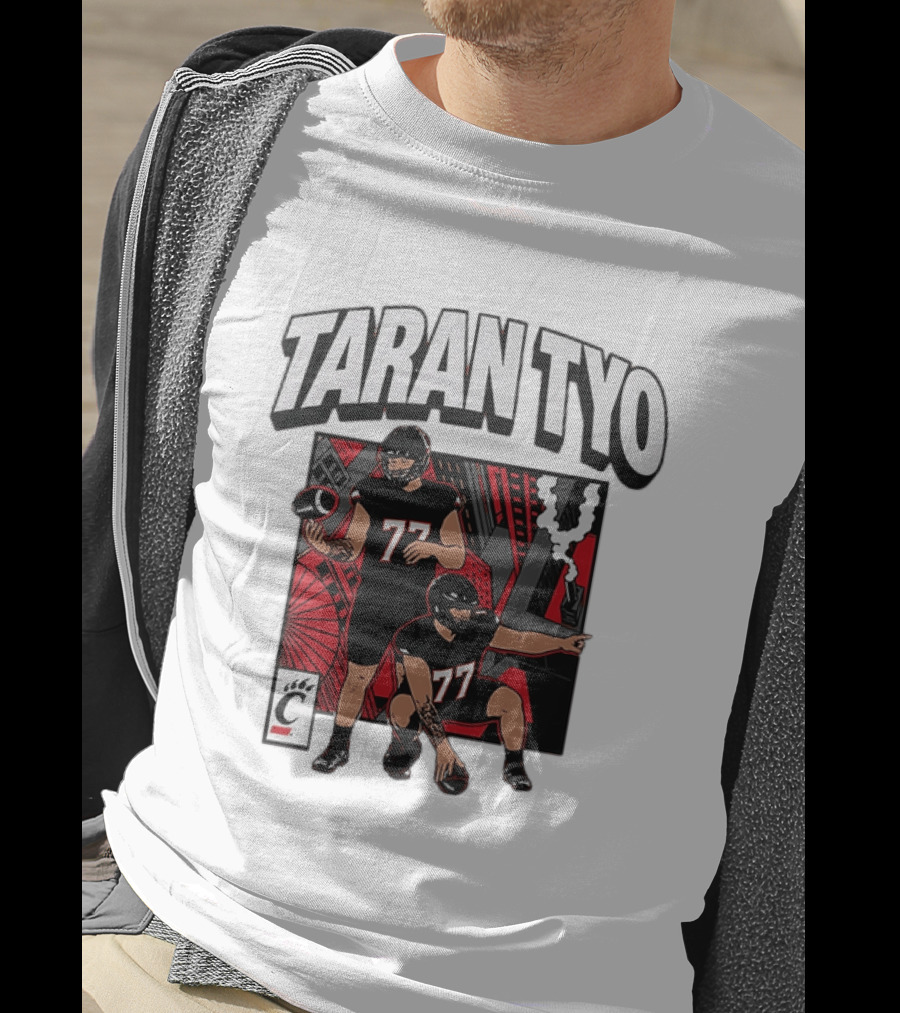 Taran Tyo Cincinnati Bearcats Football Players Number 77 T-Shirt