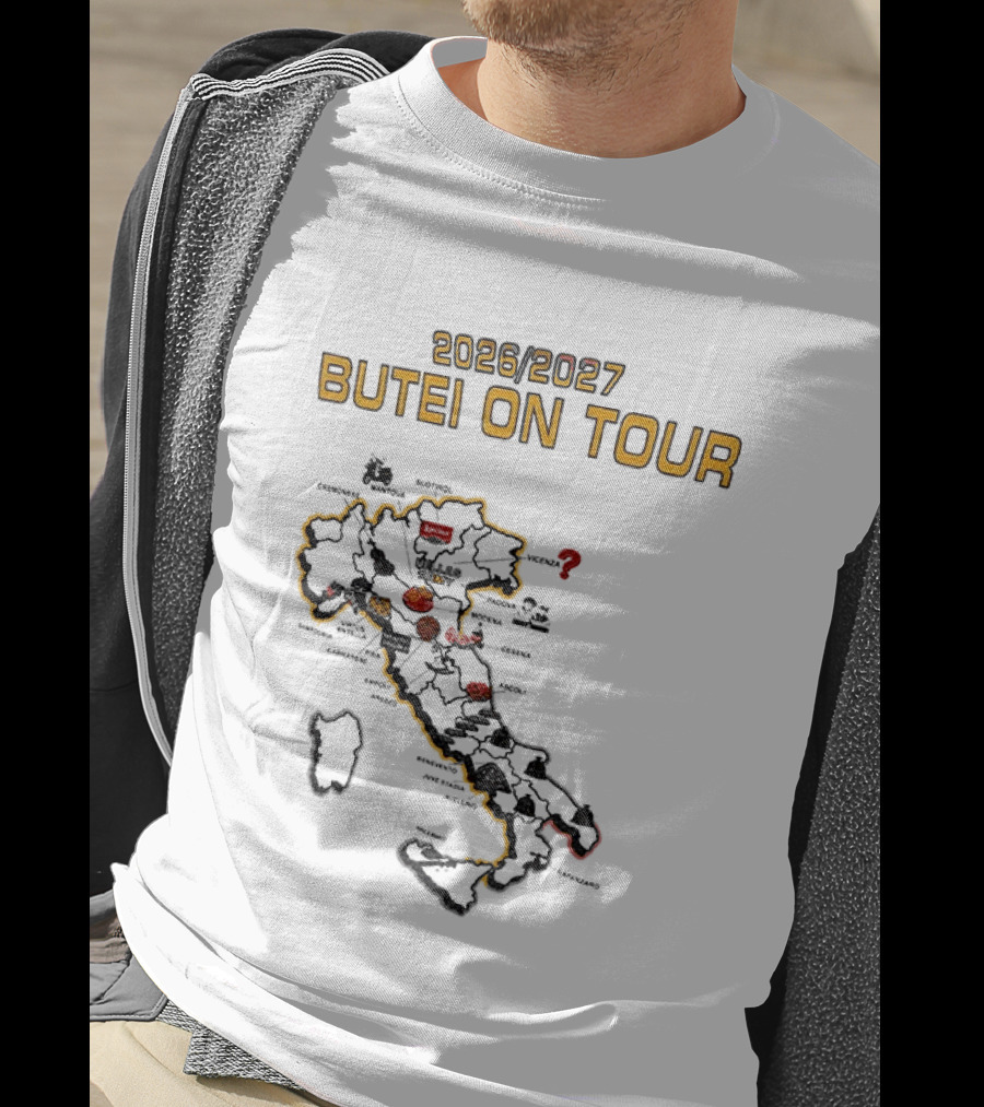 2026 2027 Butei On Tour Italy Map Highlights T-Shirt