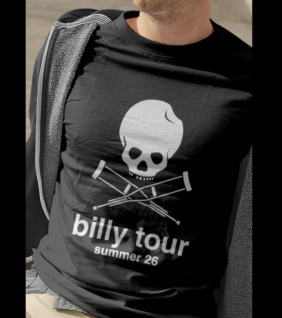Billy Tour Summer 26 Skull And Crossed Crutches T-Shirt