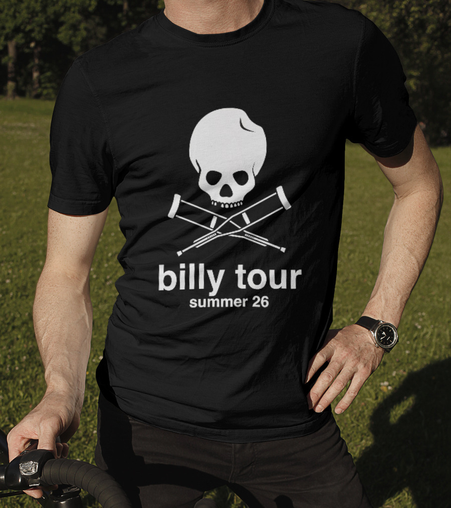 Billy Tour Summer 26 Skull And Crossed Crutches T-Shirt