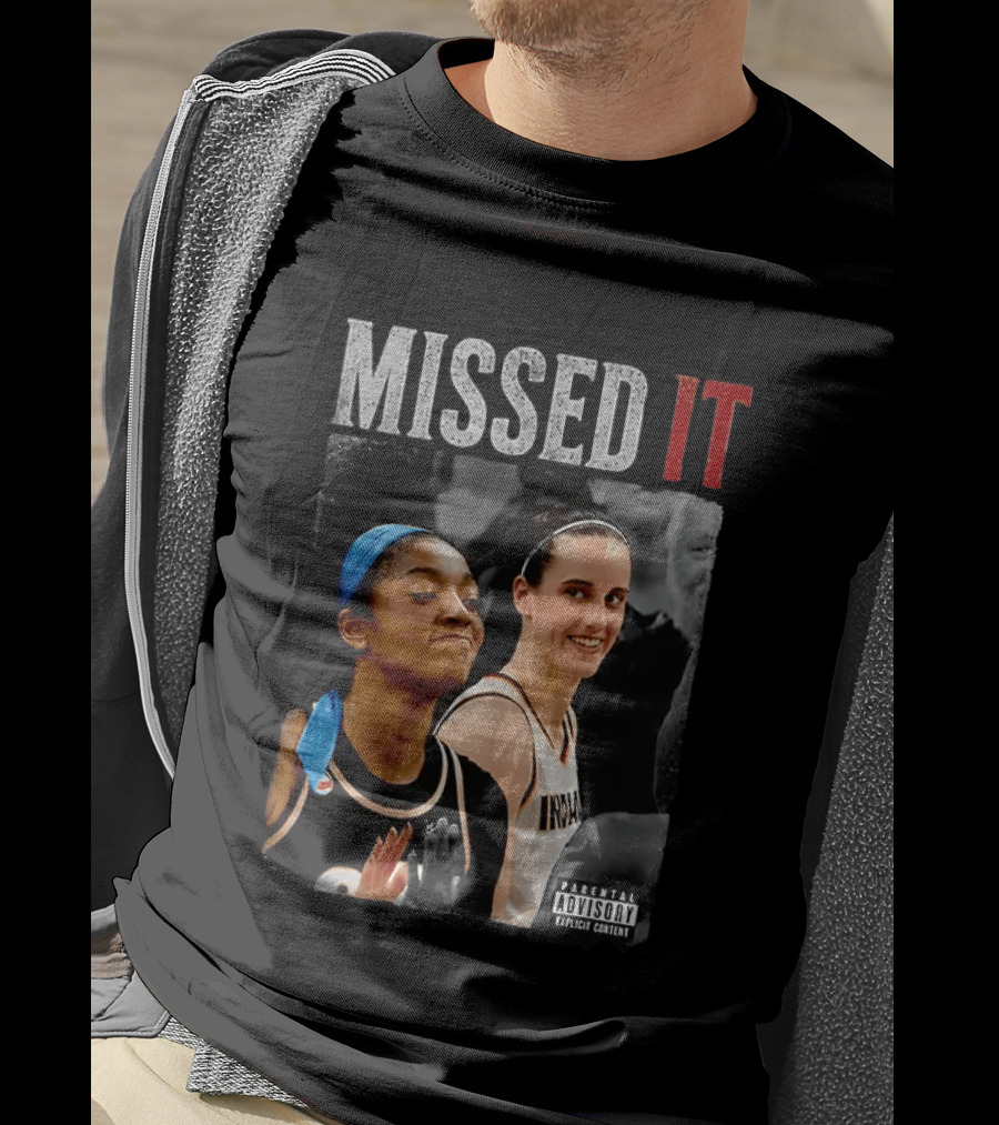 Caitlin Clark Angel Reese Missed It Parental Advisory Viral Basketball Meme T-Shirt