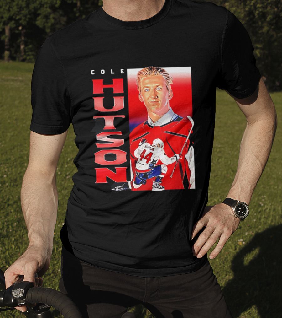 Cole Hutson Washington Capitals Vertical NHL Hockey 44 T-Shirt