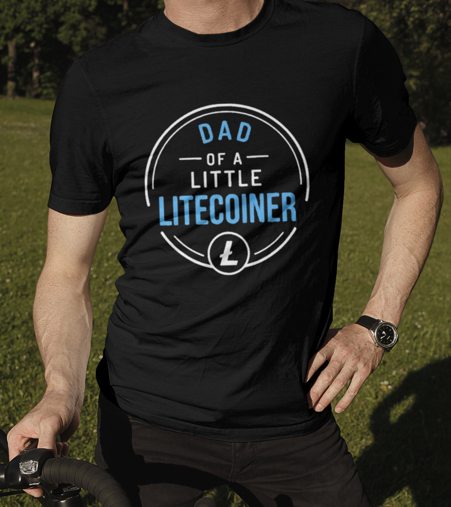 Dad Of A Little Litecoiner Litecoin L Icon Circle T-Shirt