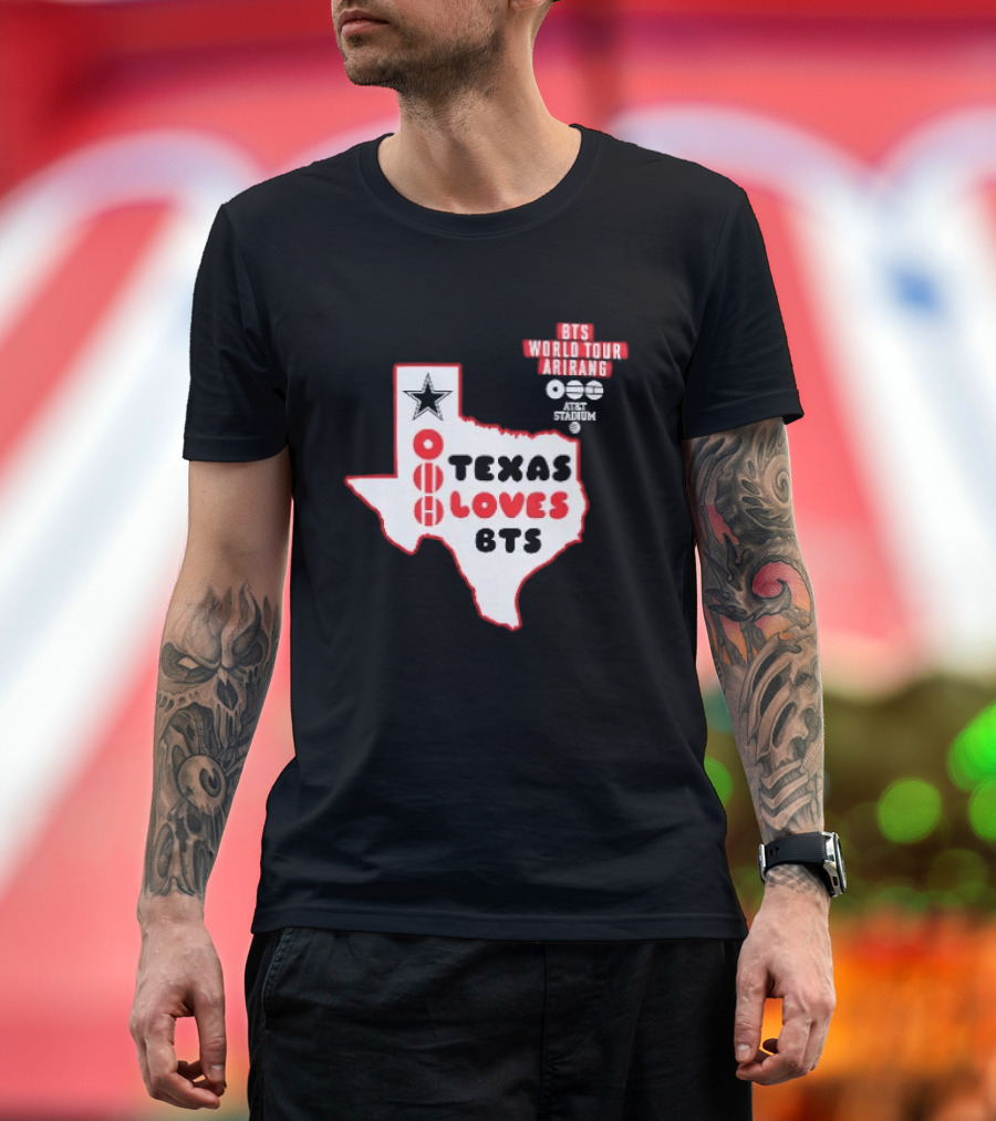 BTS World Tour Arirang Texas Loves At AT&T Stadium Dallas Cowboys T-Shirt
