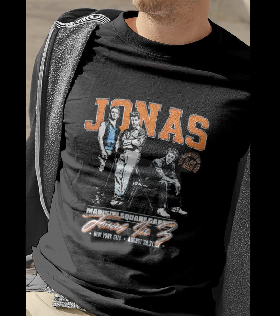 Jonas The Burning Up All Over Again Tour Madison Square Garden Jonas In 3 New York City August 20 21 T-Shirt