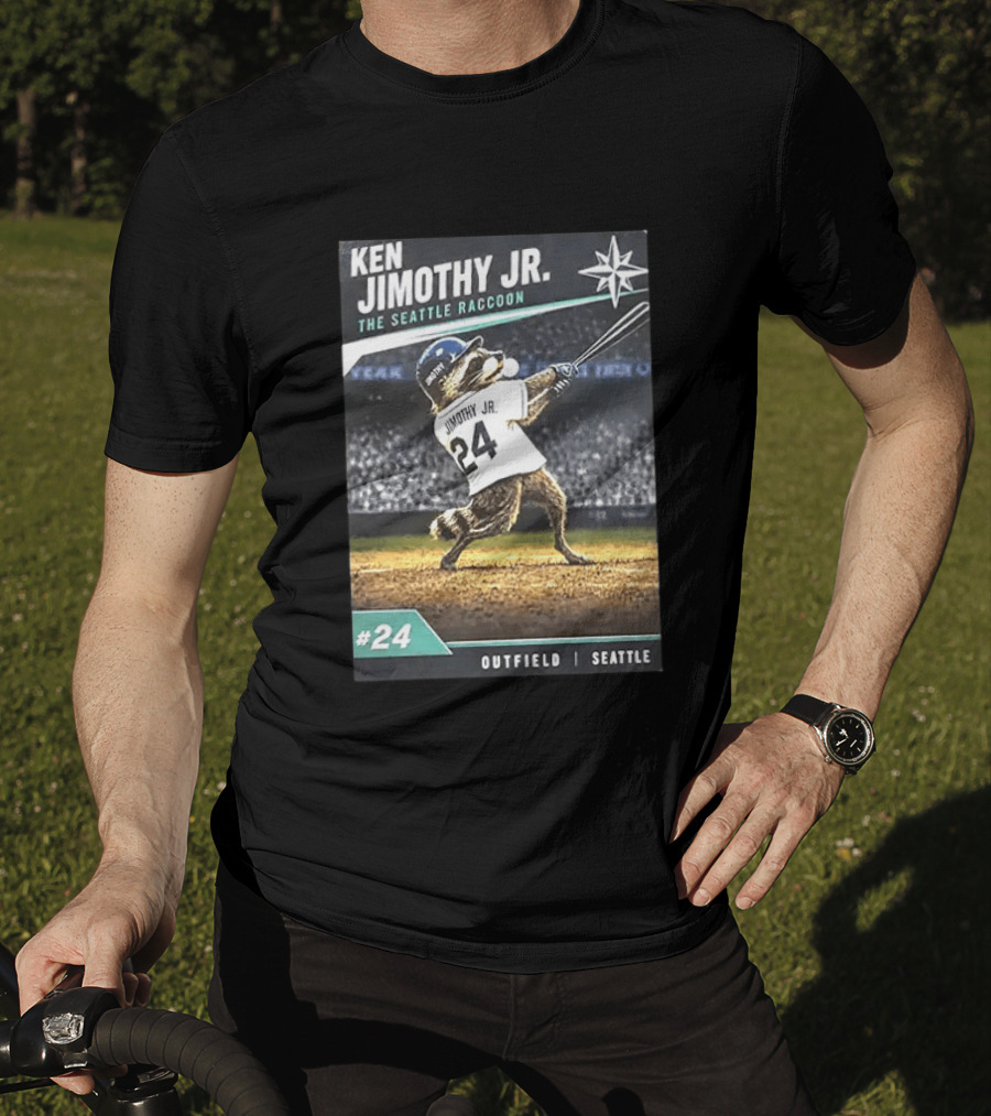 Ken Jimothy Jr The Seattle Raccoon Outfield Seattle Mariners #24 T-Shirt