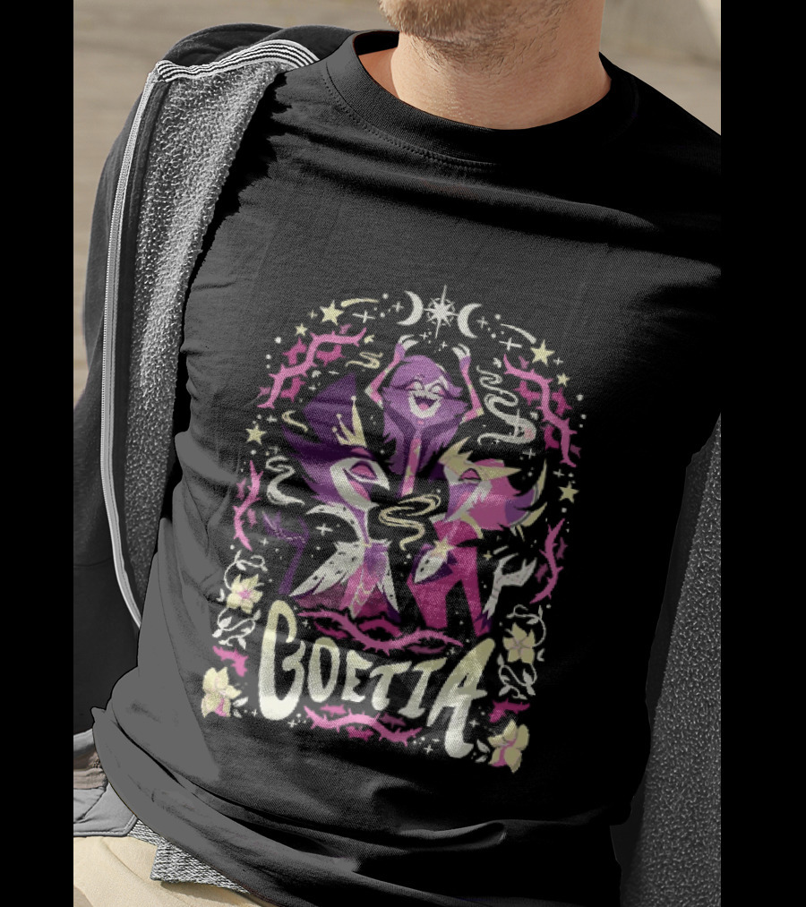 Spindlehorse Goetia Characters Celestial Motif And Crescent Moons T-Shirt