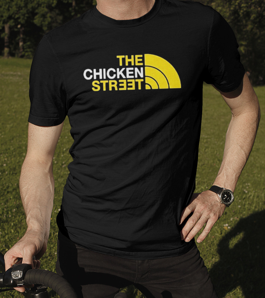 The Chicken Street Block Text Bold Yellow And White Circular T-Shirt