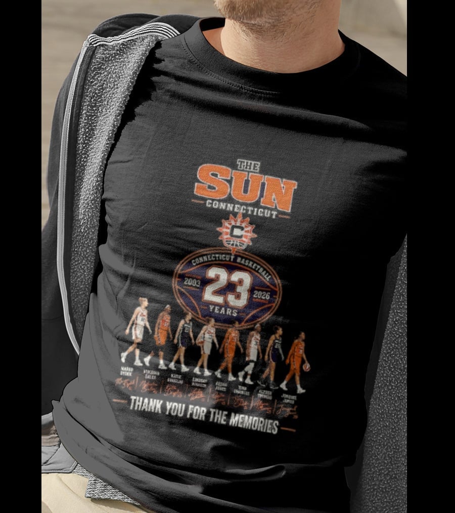 Connecticut Sun 23 Years 2003 2026 Thank You For The Memories T-Shirt