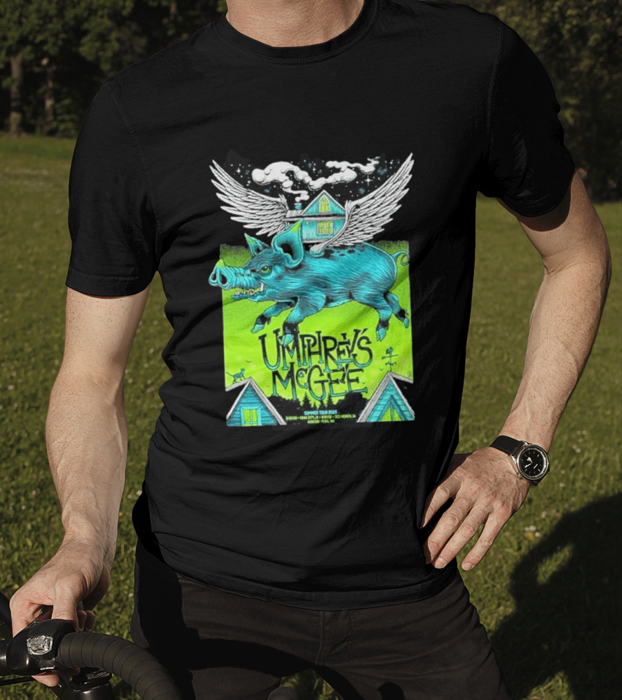 Umphrey's McGee Winged Pig Summer Tour 2026 Iowa City Des Moines Yuba T-Shirt