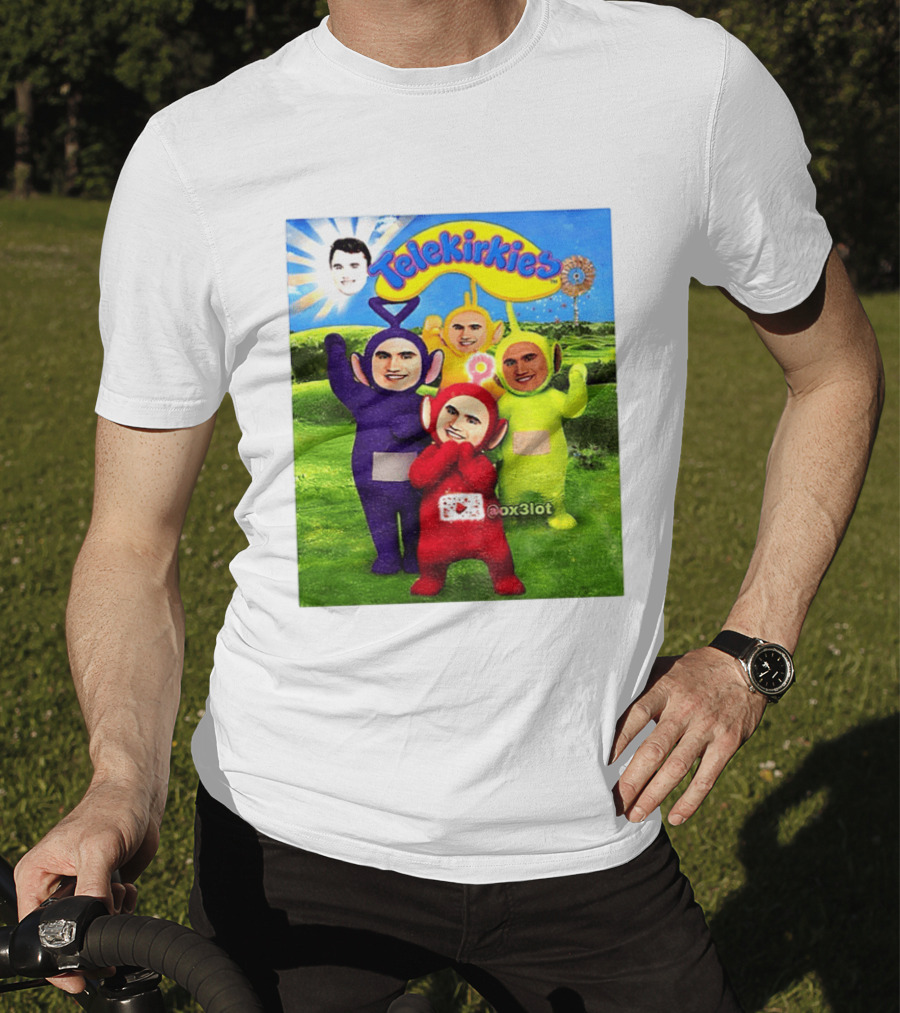 Charlie Kirk Telekirkies Meme Teletubbies Parody Face Swap T-Shirt