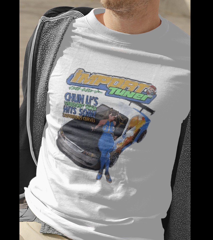 Import Tuner Chun Li's Widebody Silvia Hits Some Dangerous Curves Auto Racing Anime T-Shirt