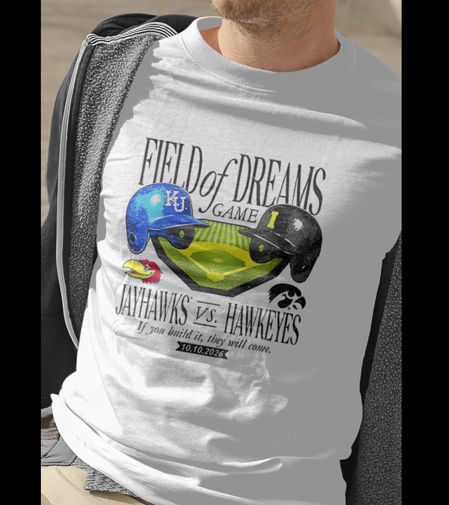 Field Of Dreams Game Kansas Jayhawks Vs Iowa Hawkeyes 10.10.2026 T-Shirt