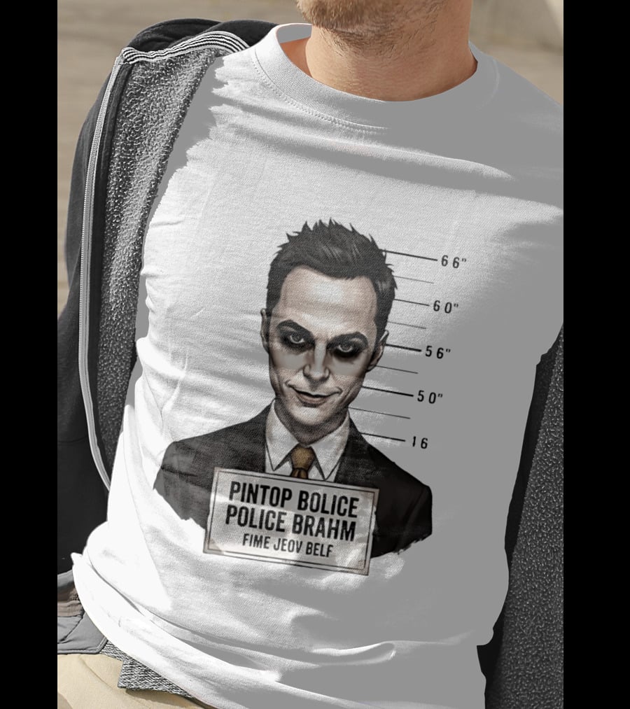 Sheldon Cooper Shot Parody Pintop Police Joker T-Shirt