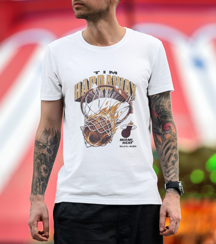 Tim Hardaway Miami Heat Basketball Flames Collier County T-Shirt