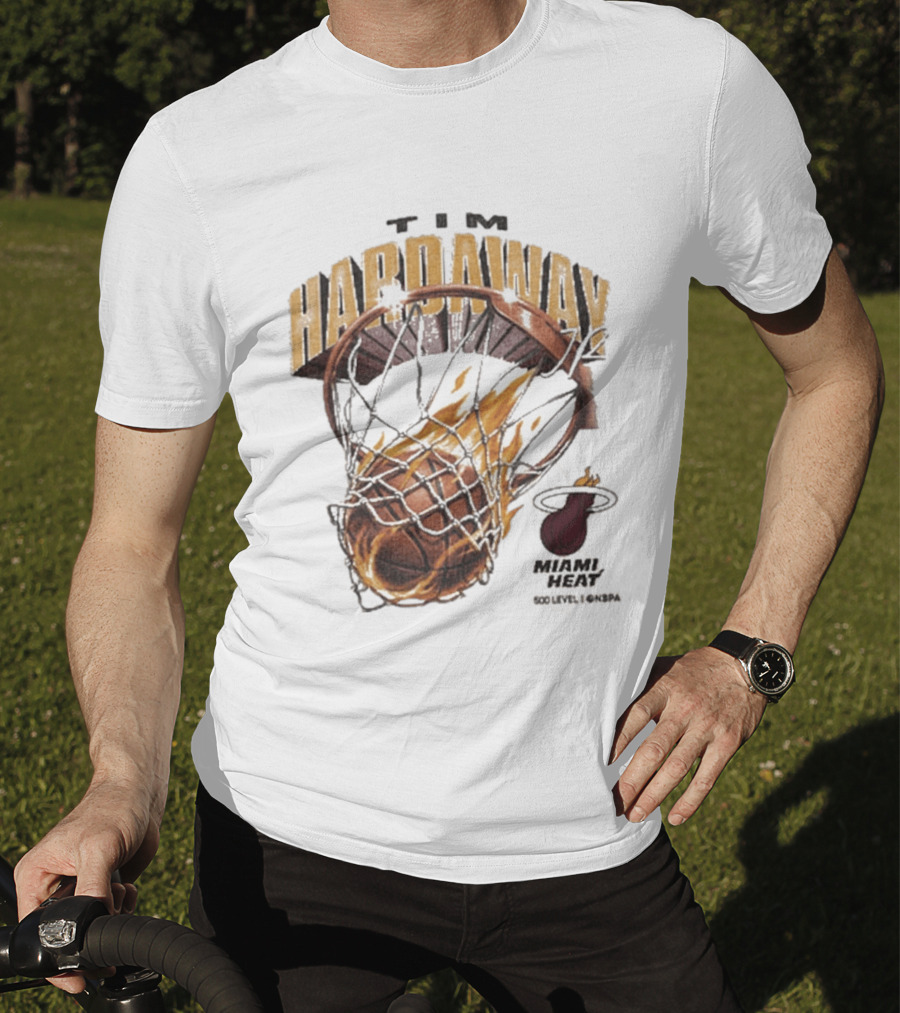 Tim Hardaway Miami Heat Basketball Flames Collier County T-Shirt
