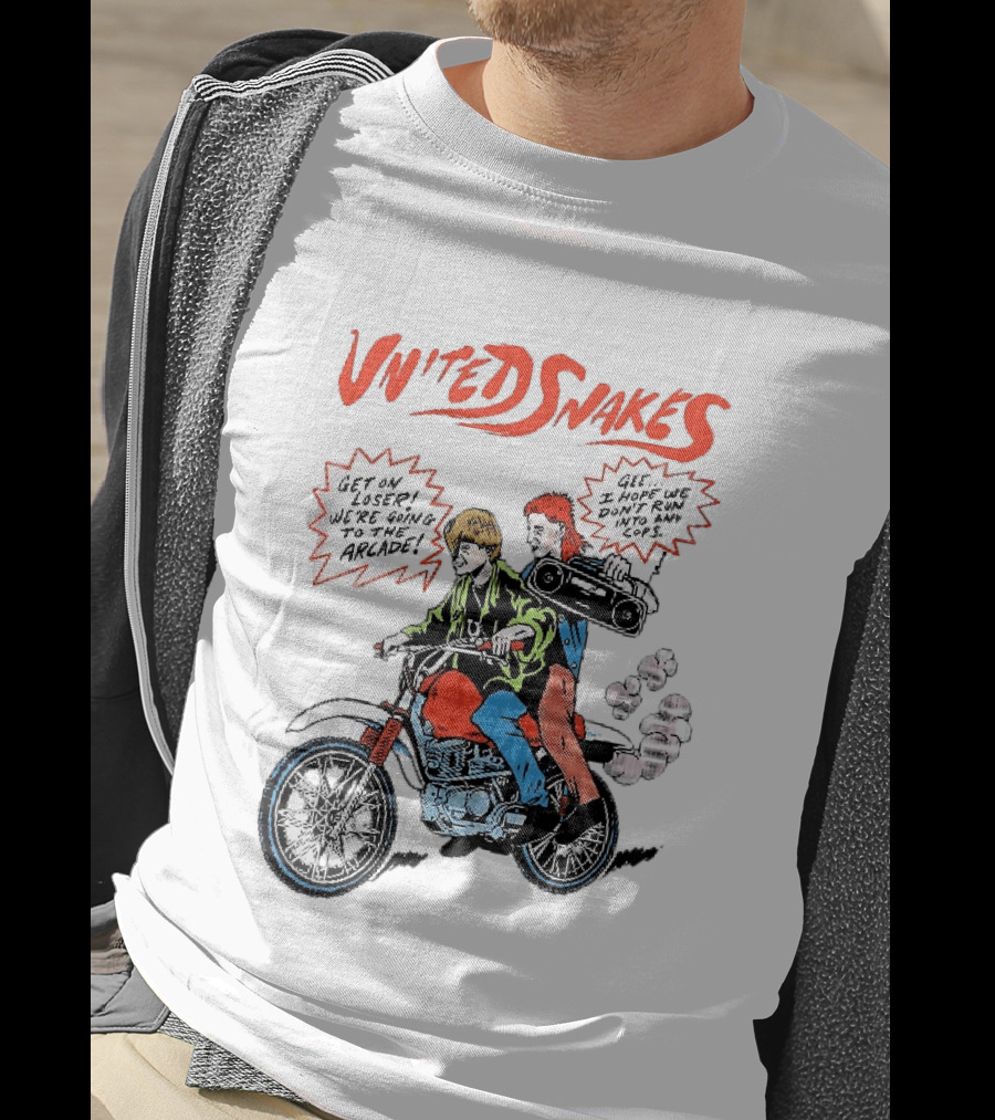 United Snakes Get On Loser We're Going To The Arcade Motorcycle Adventure T-Shirt
