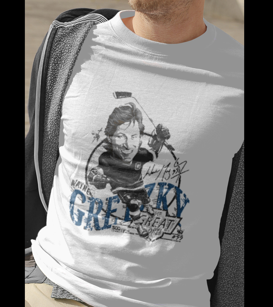 Wayne Gretzky Los Angeles Kings Bruce Stark Collection Wave 99 Hockey 1992 Edition T-Shirt