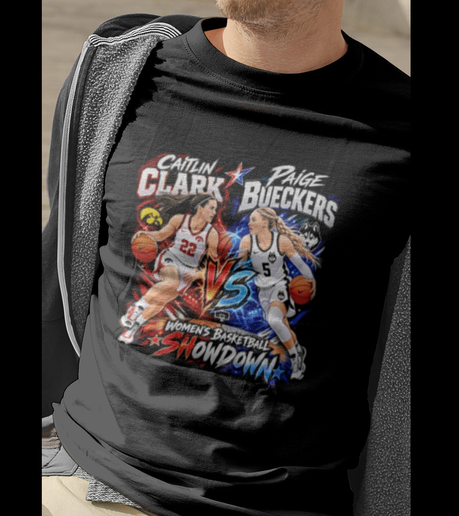 Caitlin Clark Paige Bueckers Basketball Showdown VS Rivalry T-Shirt