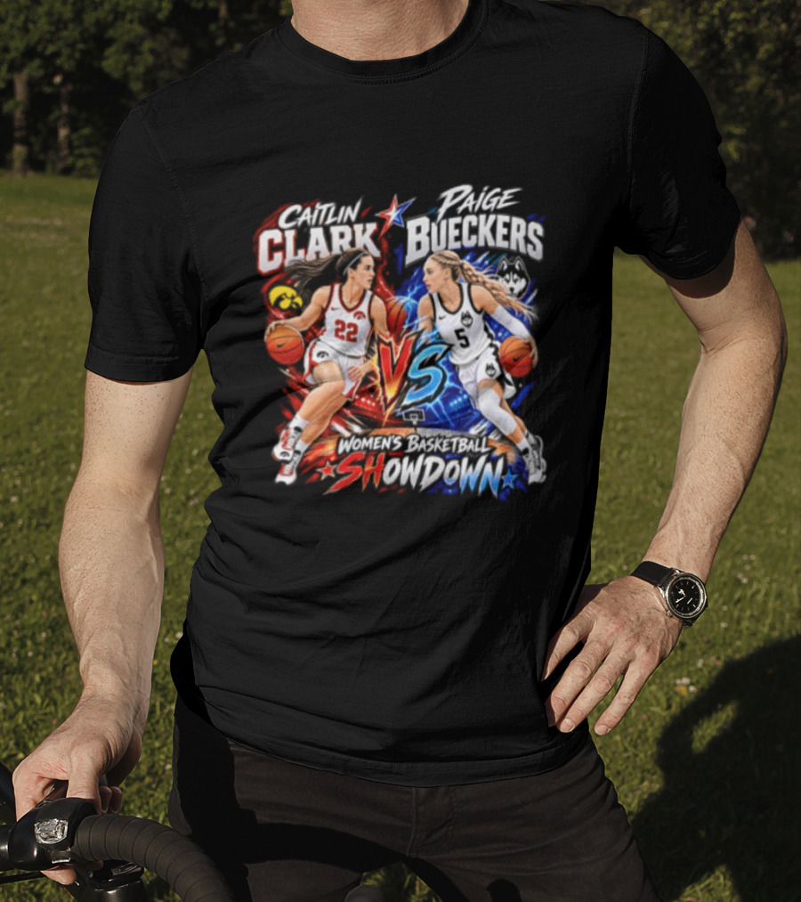 Caitlin Clark Paige Bueckers Basketball Showdown VS Rivalry T-Shirt