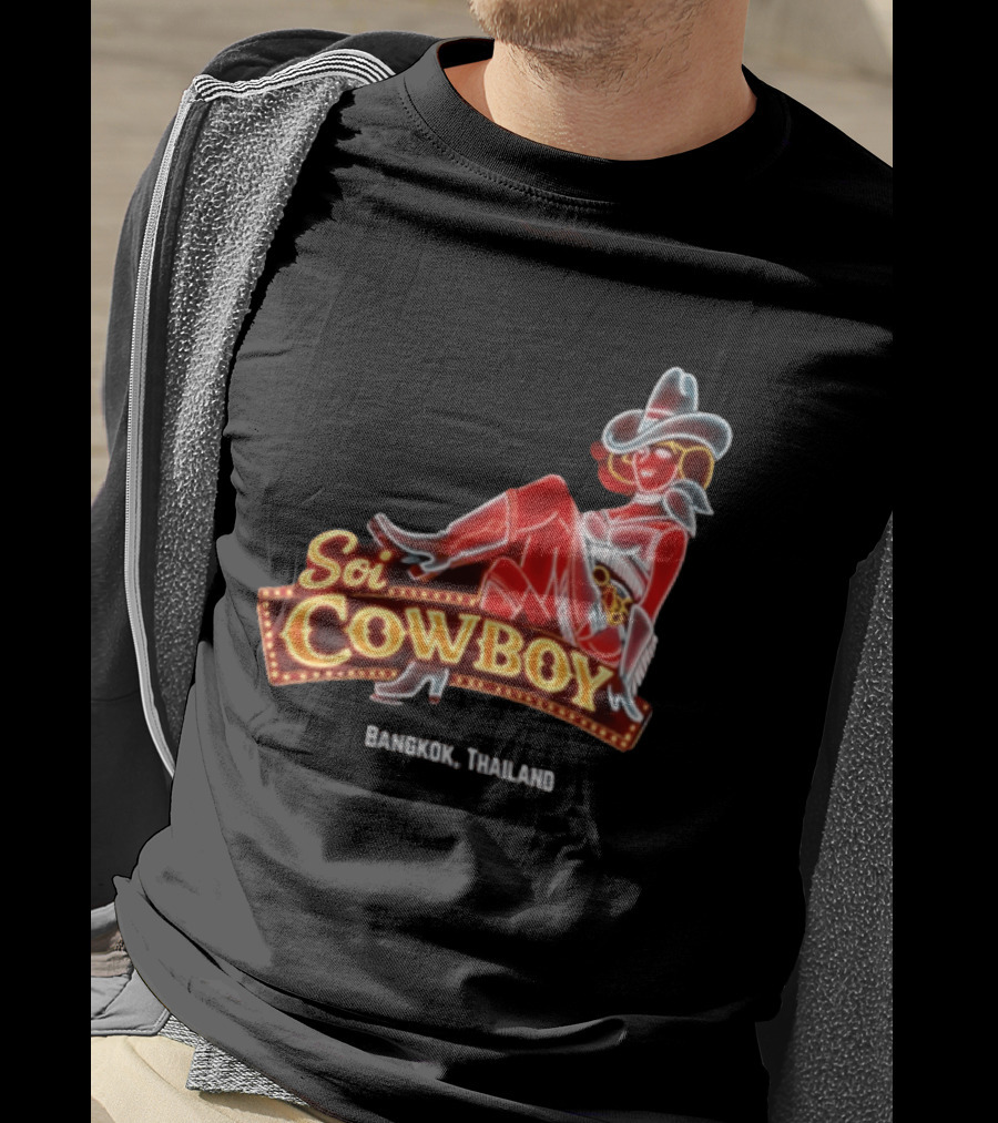 Soi Cowboy Bangkok Thailand Cowgirl Neon Sign T-Shirt
