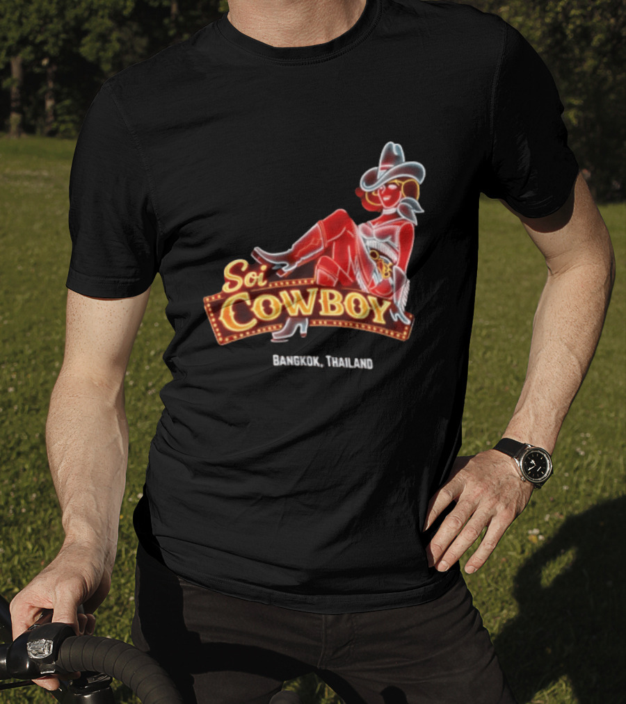 Soi Cowboy Bangkok Thailand Cowgirl Neon Sign T-Shirt