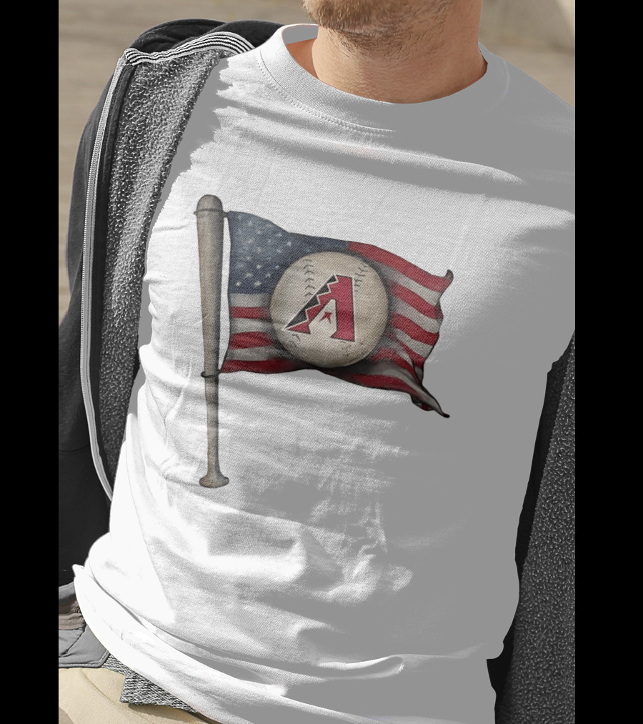 Arizona Diamondbacks American Flag Baseball Bat T-Shirt