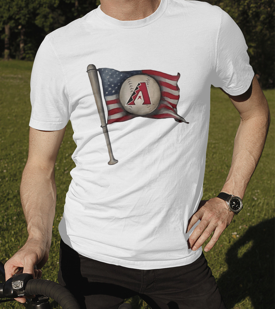 Arizona Diamondbacks American Flag Baseball Bat T-Shirt