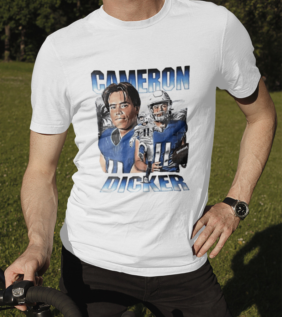 Cameron Dicker Football Palm Trees Player Portraits Kicking Bootleg T-Shirt