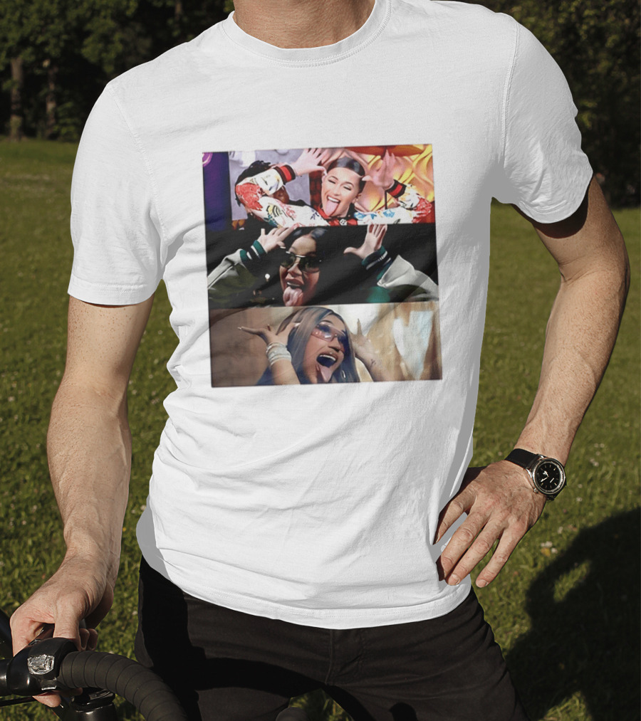 Cardi B Fun Iconic Expressions Collage T-Shirt