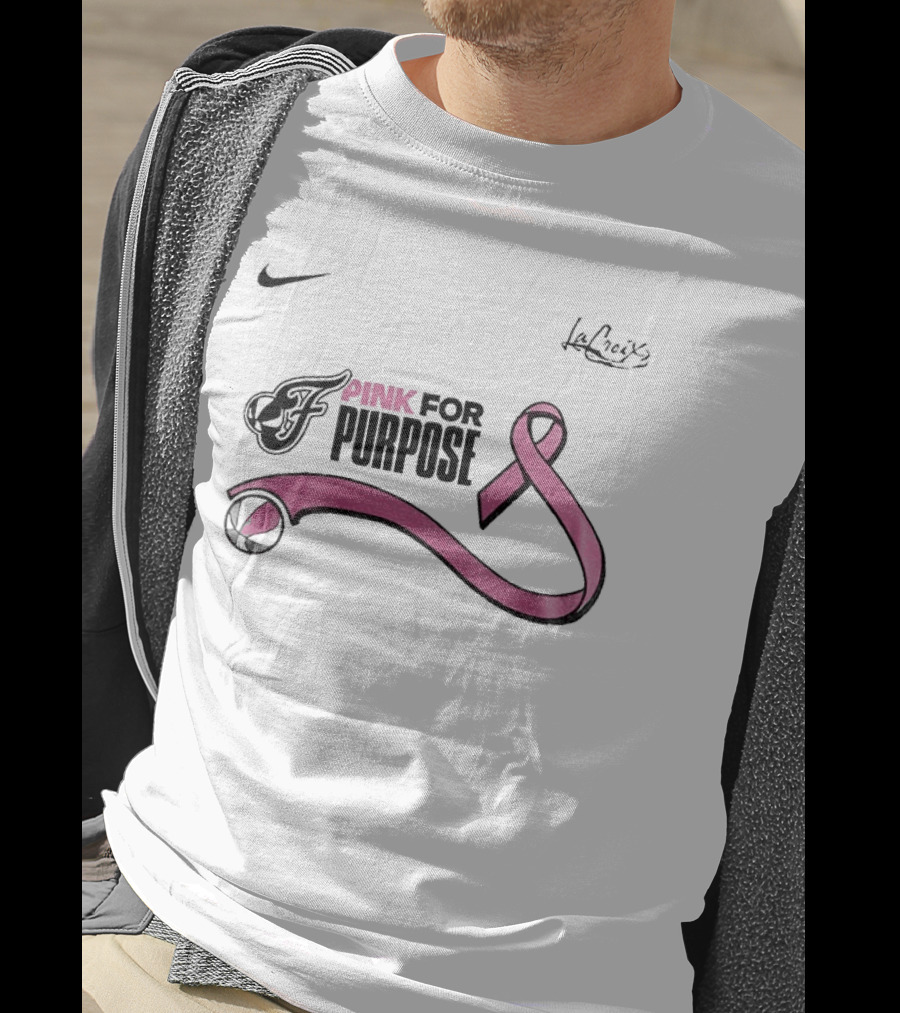 Nike LaCroix Indiana Fever Pink Ribbon Pink For Purpose T-Shirt