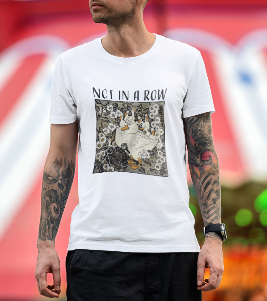Not In A Row Ducks Floral Pattern Botanical T-Shirt