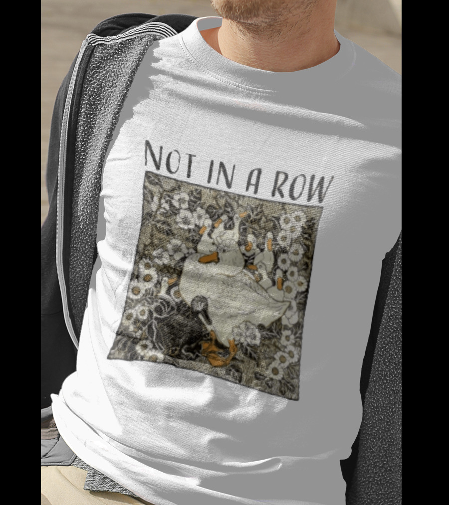 Not In A Row Ducks Floral Pattern Botanical T-Shirt