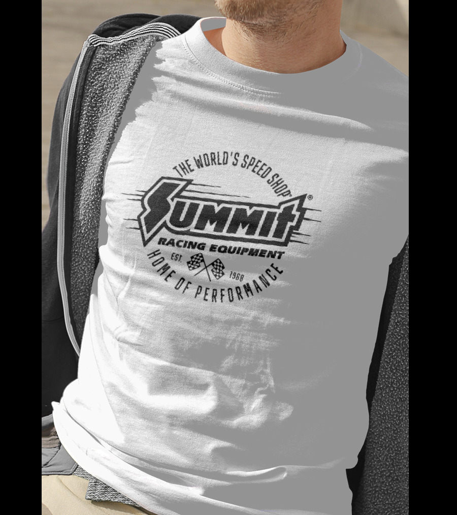 Summit Racing Equipment Est 1968 The Worlds Speed Shop Home Of Performance Checkered Flags T-Shirt