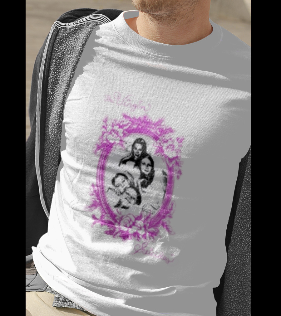 The Virgin Suicides Girls Pink Floral Oval Frame T-Shirt