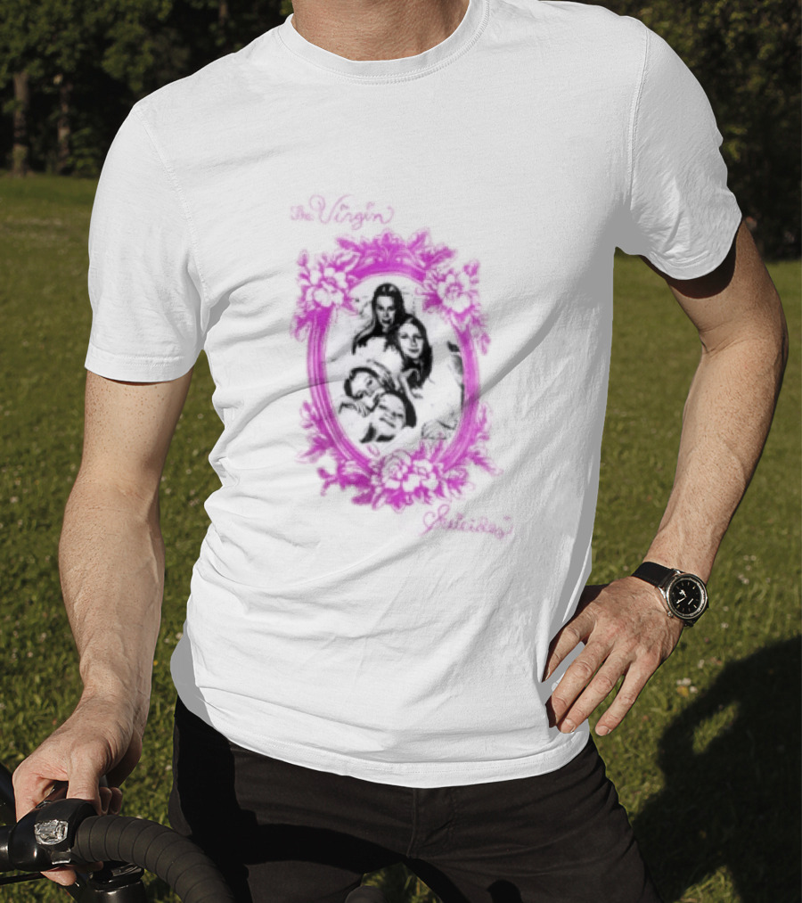 The Virgin Suicides Girls Pink Floral Oval Frame T-Shirt