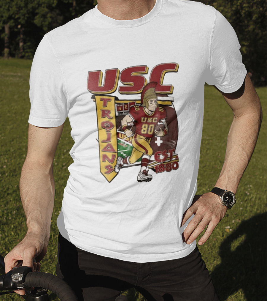 USC Trojans Football Player Cartoon Scoreboard Est 1880 T-Shirt
