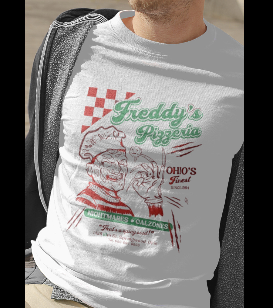 Freddy's Pizzeria Nightmares Calzones Spicy Ohio's Finest Springwood T-Shirt