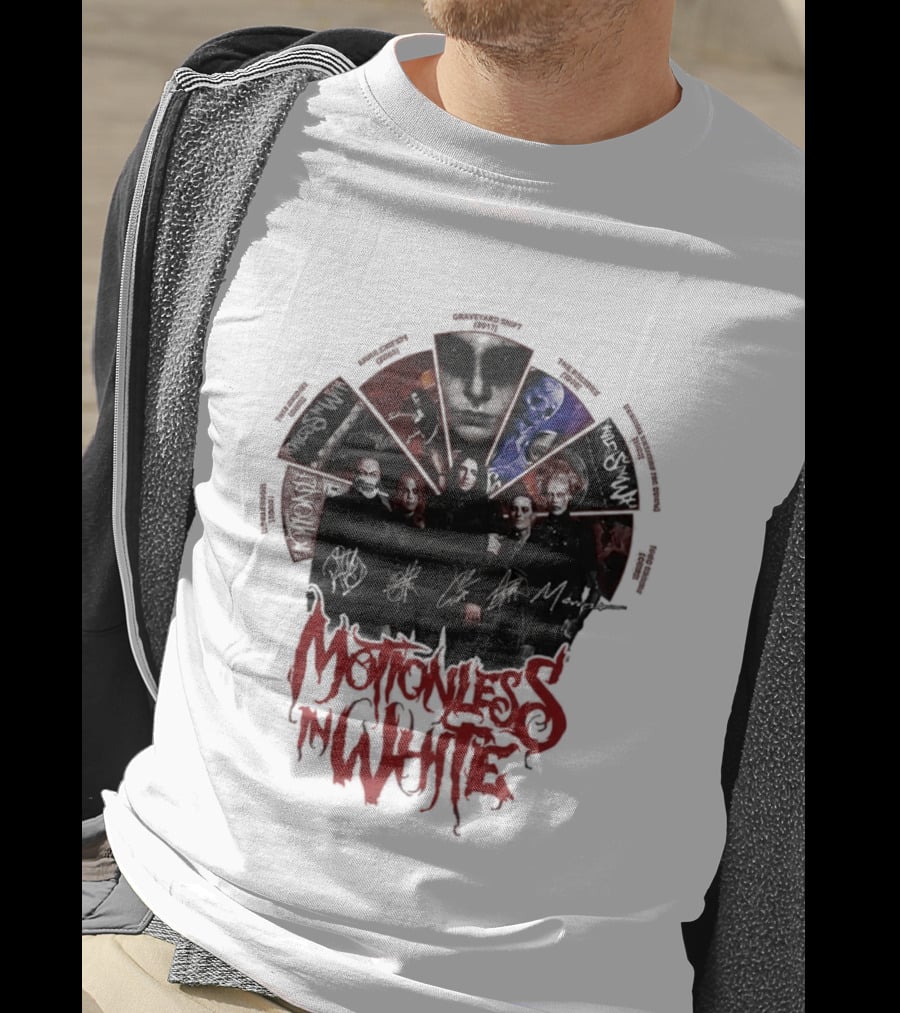 Motionless In White Band Album Art Collage Wheel T-Shirt