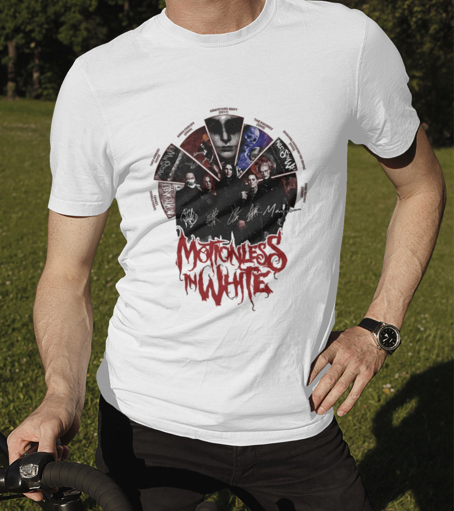 Motionless In White Band Album Art Collage Wheel T-Shirt