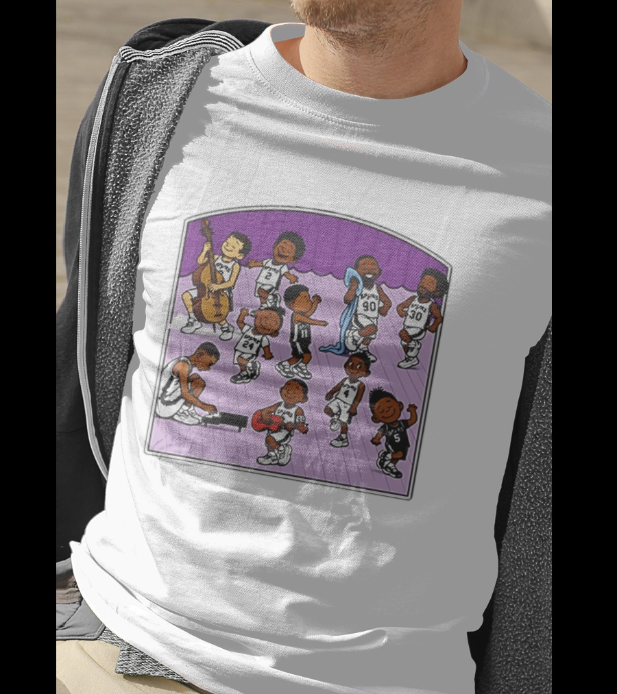 San Antonio Spurs Cartoon Players Music Band Comedy T-Shirt