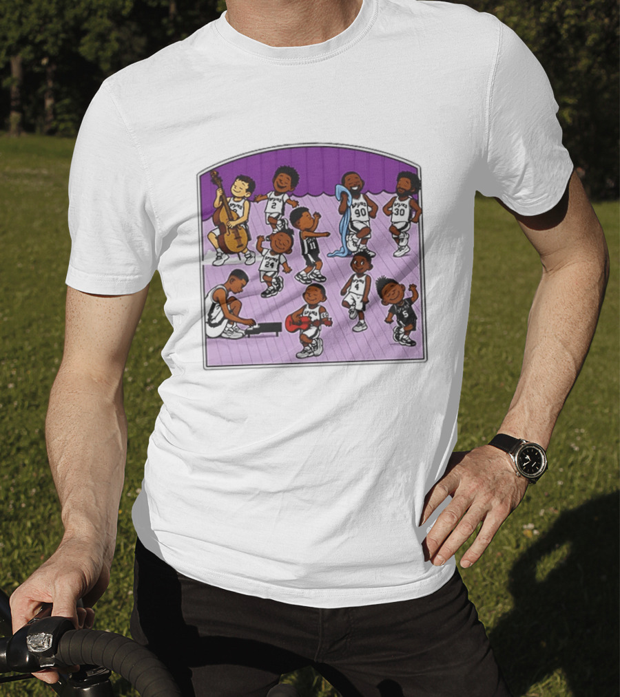 San Antonio Spurs Cartoon Players Music Band Comedy T-Shirt